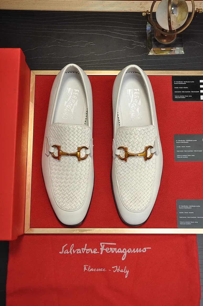 Men's shoes 💰560💶[Ferragamo/Ferragamo] The latest model in the counter. Original imported high-quality cowhide with open sides + imported 🐂 cowhide lining, original luxury metal buckle + original combination outsole. Comparative and stress-free 38--45 (customized for 45)